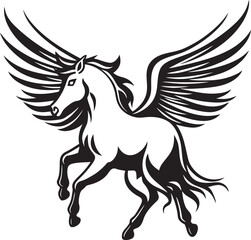 Skyborne Serenity Pegasus Horse Icon Design Divine Glide Pegasus Logo Vector Emblem