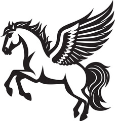 Airborne Beauty Pegasus Horse Icon Design Heavenly Hooves Pegasus Logo Vector Emblem