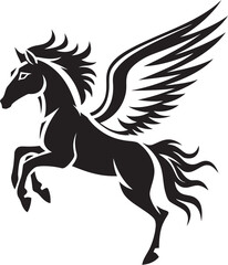 Ethereal Equestrian Pegasus Logo Vector Emblem Celestial Canter Pegasus Horse Icon Design