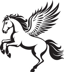 Ethereal Equine Pegasus Horse Icon Design Mythical Flight Pegasus Logo Vector Emblem