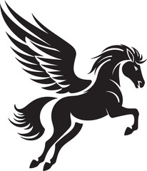 Airborne Beauty Pegasus Horse Icon Design Heavenly Hooves Pegasus Logo Vector Emblem