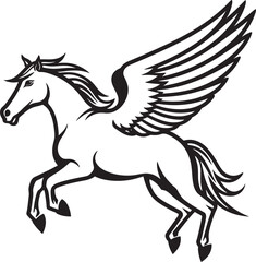 Divine Glide Pegasus Logo Vector Emblem Airborne Beauty Pegasus Horse Icon Design