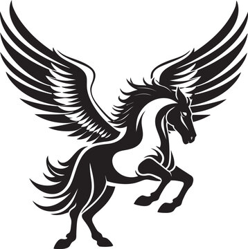 Heavenly Hooves Pegasus Logo Vector Emblem Winged Guardian Pegasus Horse Icon Design