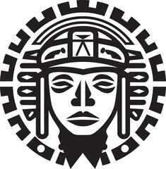 Toltec Heritage Mark Pre Hispanic Vector Logo Symbol Taino Legacy Insignia Pre Hispanic Icon Emblem Design