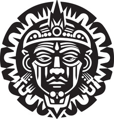 Fototapeta premium Andean Tradition Crest Pre Hispanic Icon Design Emblem Toltec Heritage Mark Pre Hispanic Vector Logo Symbol