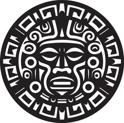 Fototapeta premium Mixtec Heritage Symbol Pre Hispanic Vector Logo Icon Chimu Civilization Crest Pre Hispanic Icon Design Emblem