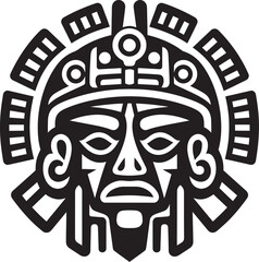 Olmec Culture Symbol Pre Hispanic Icon Vector Emblem Zapotec Tradition Mark Pre Hispanic Vector Logo Icon