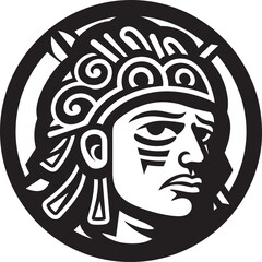 Olmec Legacy Icon Pre Hispanic Vector Emblem Design Zapotec Culture Symbol Pre Hispanic Icon Vector Design