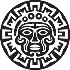 Fototapeta premium Teotihuacan Legacy Mark Pre Hispanic Vector Emblem Toltec Culture Symbol Pre Hispanic Icon Logo Design