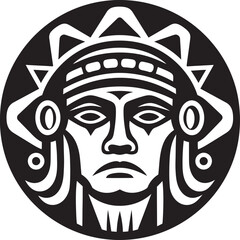 Mixtec Heritage Emblem Pre Hispanic Vector Icon Taino Legacy Crest Pre Hispanic Logo Design
