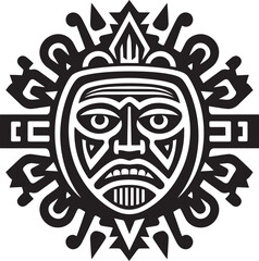Caral Civilization Insignia Pre Hispanic Icon Logo Design Huari Tradition Mark Pre Hispanic Vector Emblem