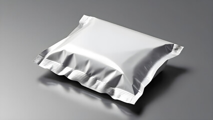 empty mockup of white blank foil food pack bag packaging