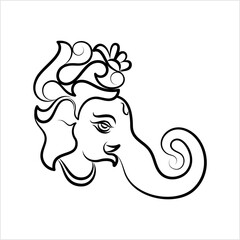 Ganesha The Lord Of Wisdom Calligraphic Style M_2103006