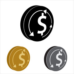 Money Back Dollar Icon Design