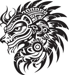 Legendary Quetzalcoatl Mark Symbolic Emblem Design Aztec Culture Representation Quetzalcoatl Icon Logo