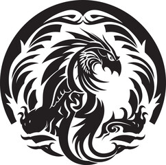 Mythical Feathered Being Quetzalcoatl Vector Emblem Ethereal Serpent Emblem Quetzalcoatl Iconic Symbol