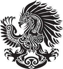 Obraz premium Quetzalcoatl Logo Vector Ancient Divinity Depiction Quetzalcoatl Icon Design Sacred Serpent Symbolism