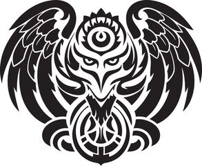 Fototapeta premium Aztec Civilization Emblem Quetzalcoatl Logo Design Icon Mayan Divinity Symbol Quetzalcoatl Symbol Vector Logo