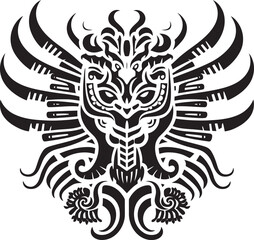 Ancient God Mark Quetzalcoatl Logo Design Icon Feathered Serpent Legacy Quetzalcoatl Symbol Vector Emblem