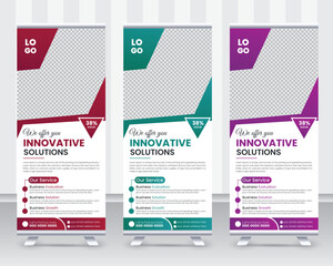Professional corporate colorful business roll up banner design template x banner design template
