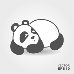 Cute little panda. Simple flat icon - 778729951