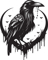 Fototapeta premium Ravens Affection Iconic Heart Vector Logo Design Hearts Sentinel Raven Symbol Vector Logo Design