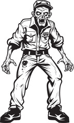 Ghastly Garb Scary Zombie in Cargo Pants Logo Design Cargo Chaos Vector Logo with Creepy Zombie