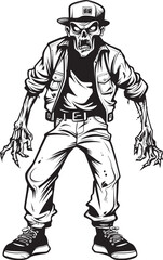 Cargo Creep Scary Zombie in Cargo Pants Logo Vector Undead Uniform Vector Logo with Zombie in Cargo Pants