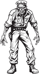 Undead Uniform Vector Logo with Zombie in Cargo Pants Cargo Couture Scary Zombie Vector Icon with Pants