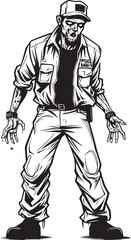 Cargo Couture Scary Zombie Vector Emblem Horror Haul Cargo Pants Zombie Logo Design