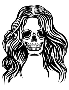 recommend clip art: Girl Skull | Dead Lady | Day of the Dead | Skull Mom | Skeleton Woman | Scarry Girl | Halloween | Illustration | Vector and Clipart | Cutfile and Stencil