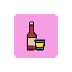 Icon of alcoholic beverage. Rum, brandy, whiskey. Whiskey and bar concept. Can be used for topics like pub, restaurant, party.