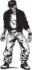 Undead Uniform Scary Zombie Logo Vector Cargo Casualty Cargo Pants Zombie Icon