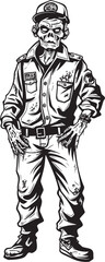 Undead Utility Scary Zombie Cargo Pants Icon Haunted Hemlines Cargo Pants Zombie Logo Design