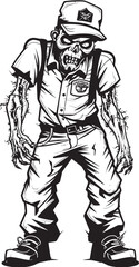 Tattered Trousers Terror Cargo Pants Zombie Icon Undead in Urban Zombie in Cargo Pants Vector Logo