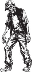 Fototapeta na wymiar Cargo Casualty Zombie in Cargo Pants Vector Logo Fear Fashion Scary Zombie Logo Vector