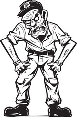 Cargo Clad Horror Cargo Pants Zombie Logo Design Stylish Horror Zombie in Cargo Pants Icon