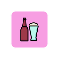 Icon of beer. Bottle, pint, ale. Beer concept. Can be used for topics like bar, beerhouse, pub.