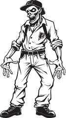 Creepy Cargo Cult Scary Zombie Cargo Pants Vector Logo Apocalypse Apparel Cargo Pants Zombie Emblem