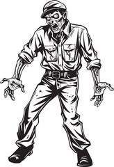 Cargo Clad Horror Cargo Pants Zombie Logo Vector Stylish Horror Scary Zombie Cargo Pants Emblem Design