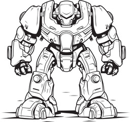 Obraz premium Cybernetic Guardian Valor Macha Warrior Vector Icon Mech Vanguard Odyssey Futuristic Warrior Emblem