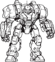 Cyber Samurai Revolution Mech Warrior Vector Icon Macha Warrior Legacy Futuristic Emblem in Space