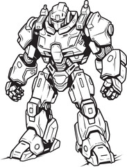 Galactic Mech Knight Saga Sci Fi Logo Design Cyber Samurai Revolution Mech Warrior Vector Icon