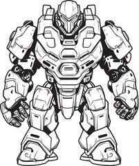 Cybernetic Guardian Valor Macha Warrior Vector Icon Mech Vanguard Odyssey Futuristic Warrior Emblem