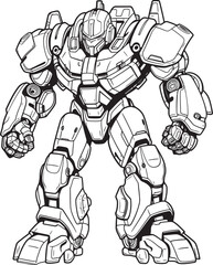 Cybernetic Guardian Valor Macha Warrior Vector Icon Mech Vanguard Odyssey Futuristic Warrior Emblem