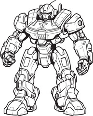 Cybernetic Guardian Vector Logo with Futuristic Macha Warrior Mech Striker Macha Warrior Emblem in Sci Fi Style