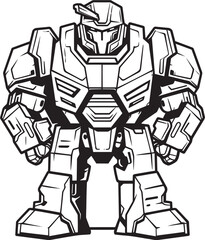 Galactic Sentinel Vector Logo with Mech Warrior Techno Ronin Futuristic Warrior Emblem