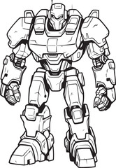 Techno Ronin Vector Logo with Futuristic Warrior Cybernetic Guardian Mech Warrior Emblem