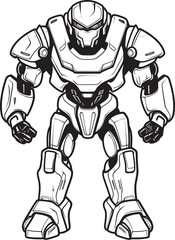 Cyber Samurai Vector Logo with Mech Warrior Mech Crusader Sci Fi Macha Warrior Emblem