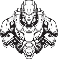 Techno Ronin Futuristic Macha Warrior Vector Logo Design Mech Sentinel Macha Warrior Icon